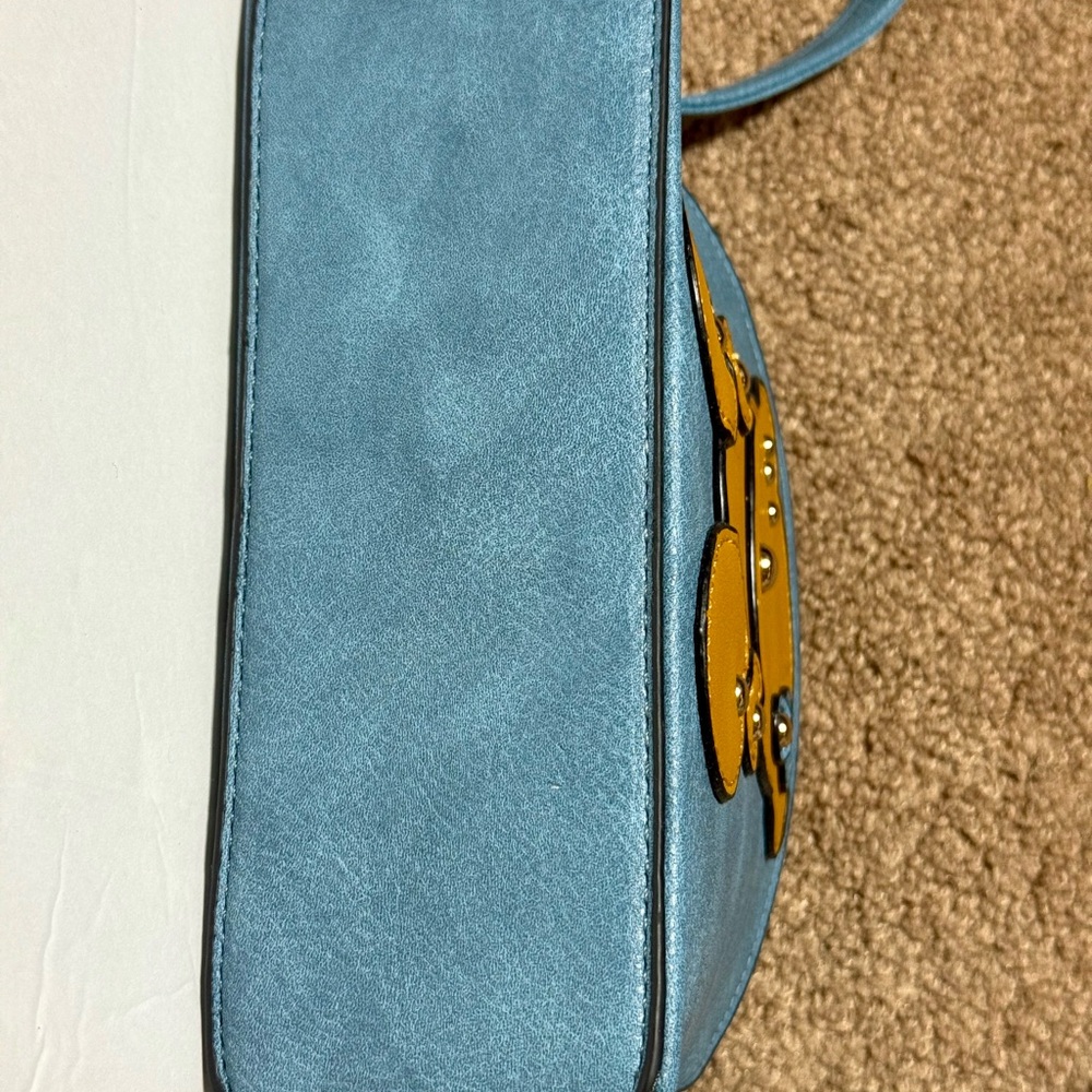 Blue and Gold Women's Bag with Bear Design - Picture 6 of 6